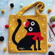 The Christmas cat bag Crochet Pattern