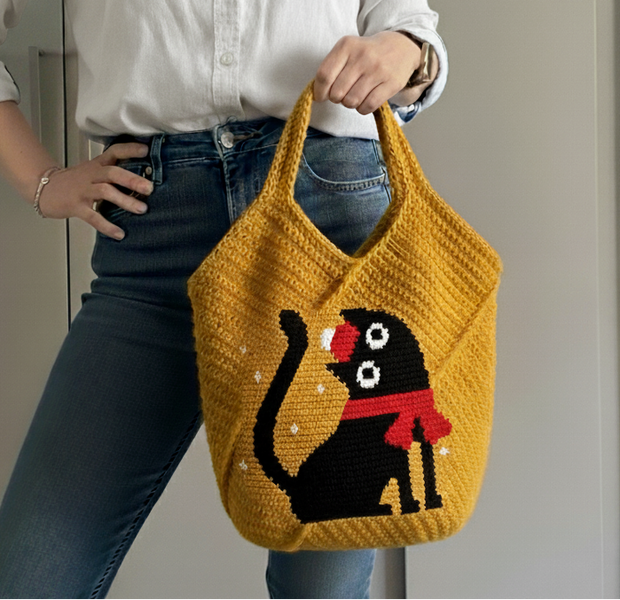 The Christmas cat bag Crochet Pattern